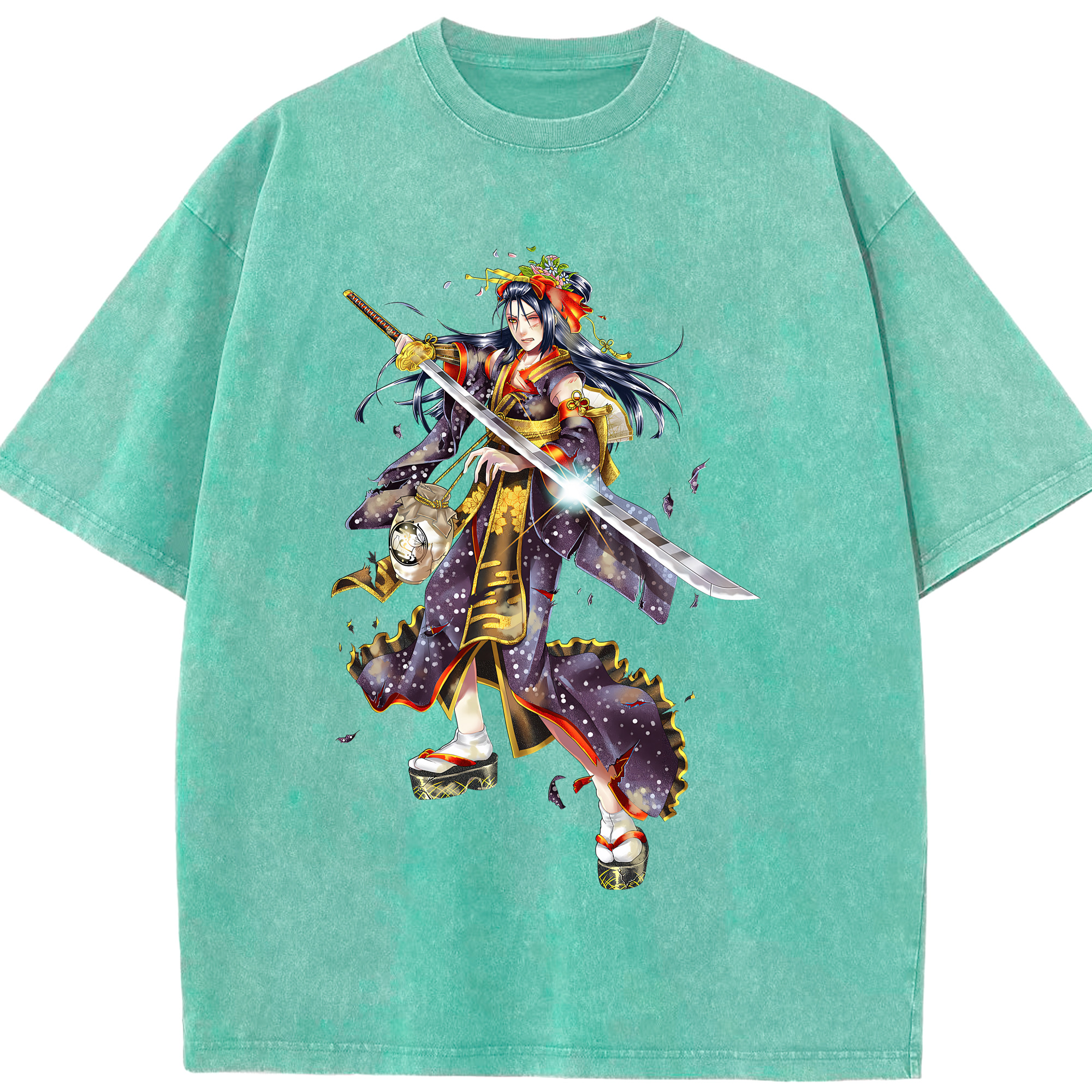 （画像用） 刀剣乱舞 Touken Ranbu 綿100% ヴィンテージ風 半袖Tシャツ（フロントプリント）
